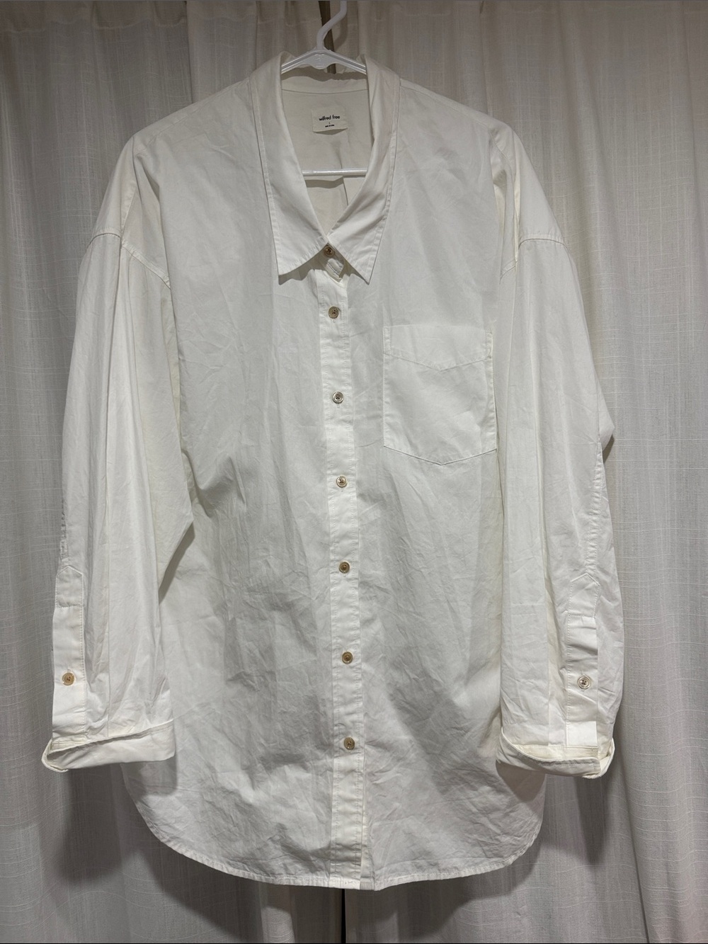 Wilfred Oversized White Button-Down Cotton Shirt